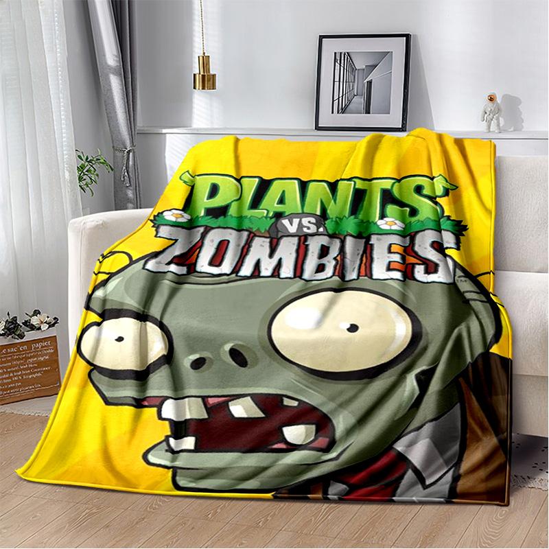 P-Plants vs. Z-Zombies Game Blanket Sofa Office Nap Peashooter Blanket Student Dormitory Bed Cover Customizable