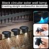 Round Solar Powered Wall Light Outdoor Waterproof LED Garden Pathway Step Deck Light with Built-In Solar Panel and Motion Sensor