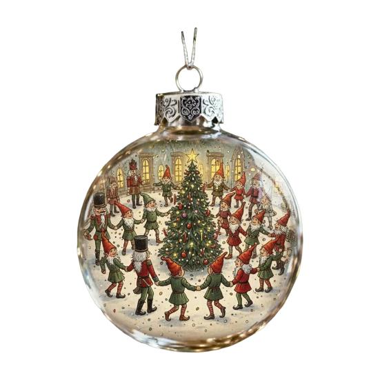 Vintage Christmas Baubles Plastic Hanging Ornaments with Classic Holiday Designs Festive Tree Decor for Home Office Party