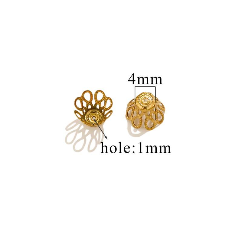 Stainless Steel Petal Bead Caps, Bead Caps with 18k Vacuum Plating, Diy Necklace Bracelet Jewelry