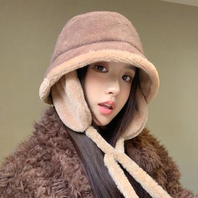 Velvet Thickened Warmth Lei Feng Hat Outdoor Cycling Windproof Ear Protection Hat Japanese Casual Big Head Surround Head Hat