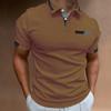 New Men's Casual POLO Shirt Chest False Pockets Lapel Buttons Business T-shirt Tops Male