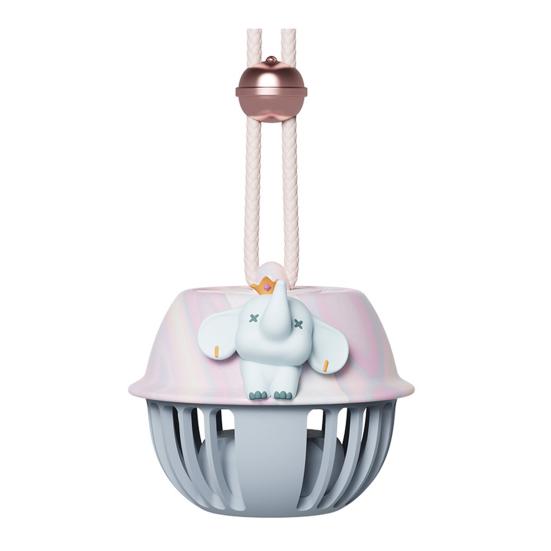 

Hanger Fan Adjustable 3-Speed Wind Modes Portable Hanging Neck Small Fan Cartoon Elephant Design Circus Bells Shape Cooling Fan B