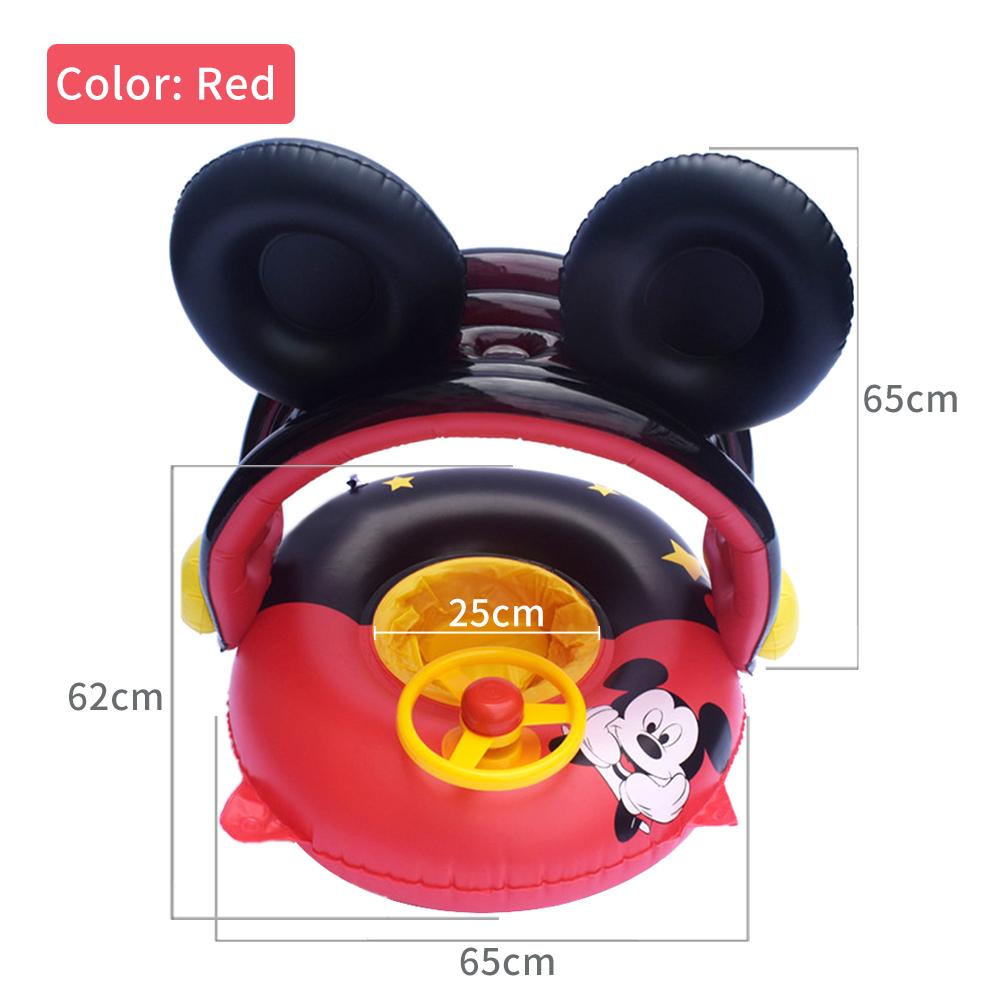 Toddler Inflatable Swim Seat Float with Glitter, Kids Pool Ring with Handles, Anti-Flip Baby Swimming Float