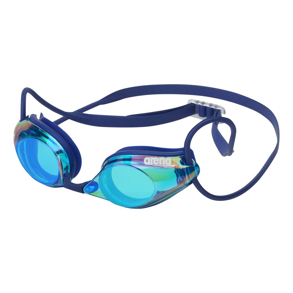 Arena FINA Approved Splash Racing Swimming Emerald and One Size Fits Mirrored AGL-510M Goggles, Unisex, Blue, Most, Lenses, Anti-Fog (Renon)