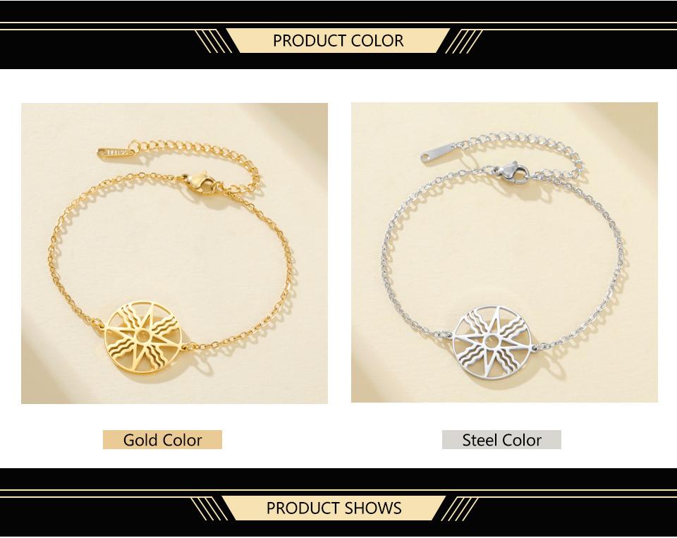 Dawapara Assyrian Star Bracelet Ancient Sumerian Sun Symbol Star of Shamash Charm Stainless Steel Mesopotamian Jewelry