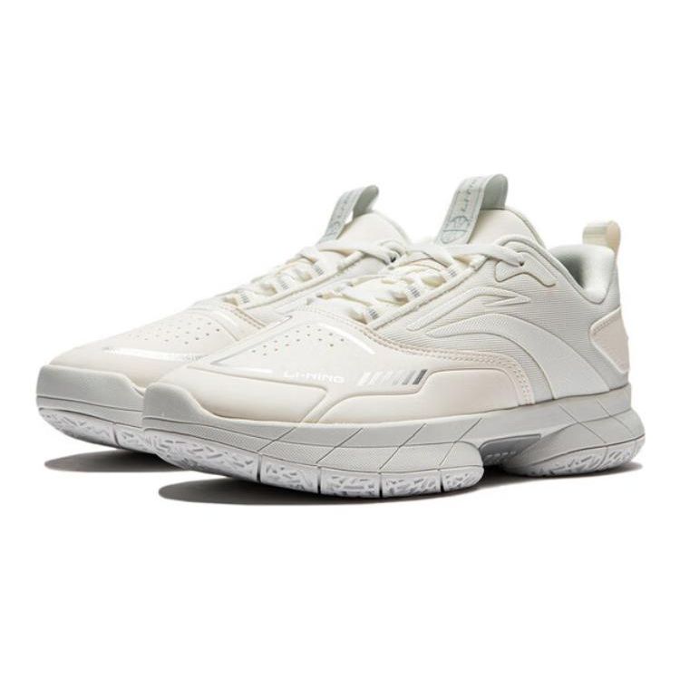 Li Ning Wind Shadow V1 Shock Absorbing Wear Resistant Low Top Kids Basketball Shoes Kids Basketball Shoes Cloud-White YKBT082-7