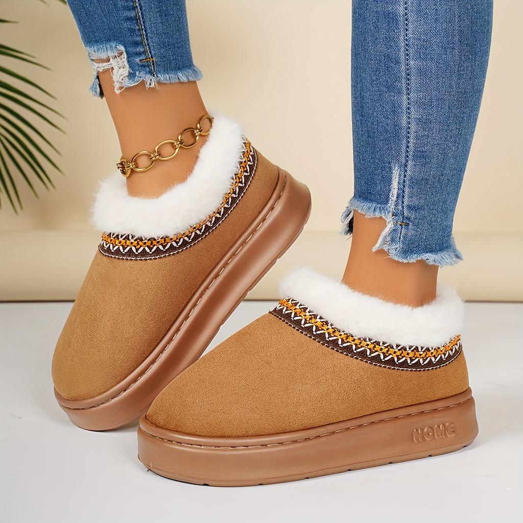 Winter Warm Short Boot Shoes Plush Soft and Skin-friendly Women Shoes