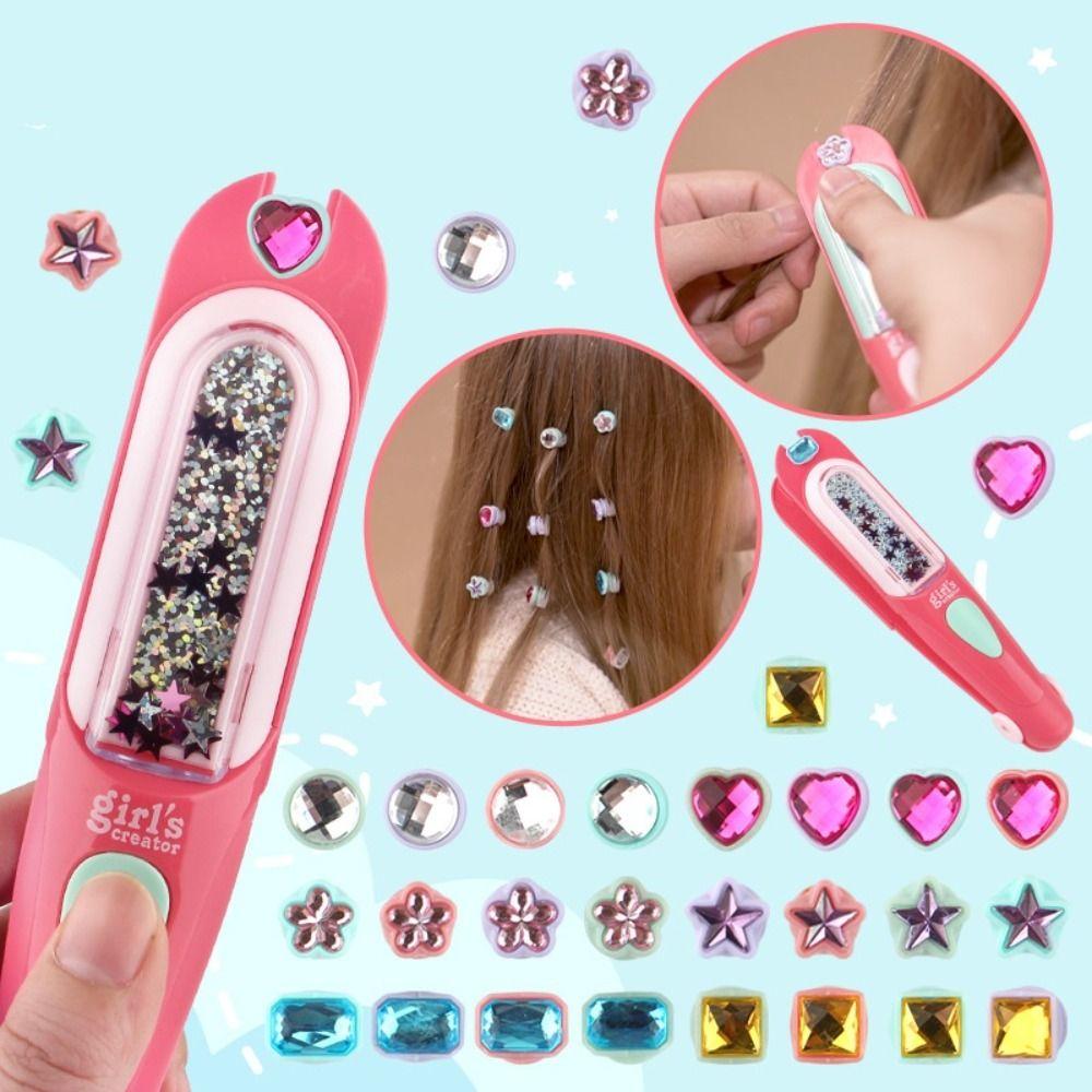 Reusable Hair Gem Stamper Shining  Kids Hair Styling Tool Girls Hair Jewels  Girls Toys
