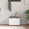 Hallway Bench with Cushion Shelf and Storage White 60 X 38 X 46 Cm