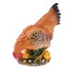 Hen Statue Outdoor Resin Foraging with Baby Chick for Patio Lawn Yard Gardening, Housewarming