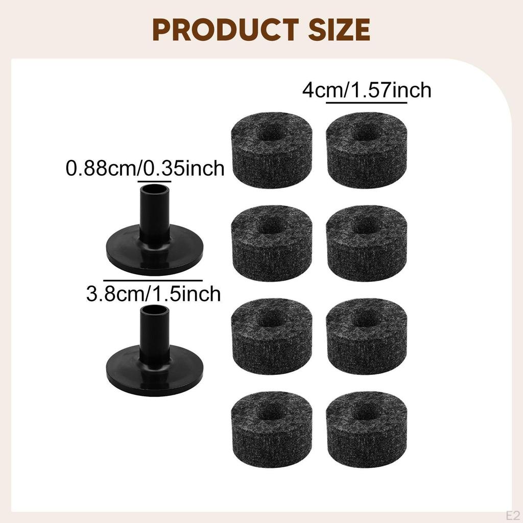 10 Pieces Cymbal Accessories Stand Washer Portable Drum Sleeves for Live Performance