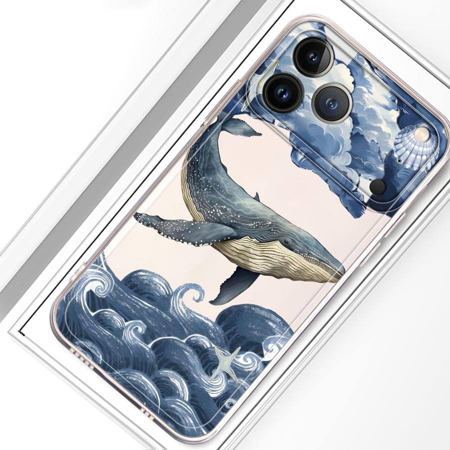 Soft Phone Cover Case for iPhone 17 Pro Max 14 Plus 16 11 XR Air 7 8 12 Mini 15 XS Max 13 Pro Marine Animals