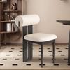 Nordic Solid Wood Dining Chair with Upholstered Soft Backrest - Cotton & Linen Fabric, Designer Style for Home or Cafe Use