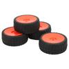 4 PCS RC Tires Anti Skid Wear Resistant Remote Control Car Rubber Wheel Tires Set for 1 10 RC Sports Car Red