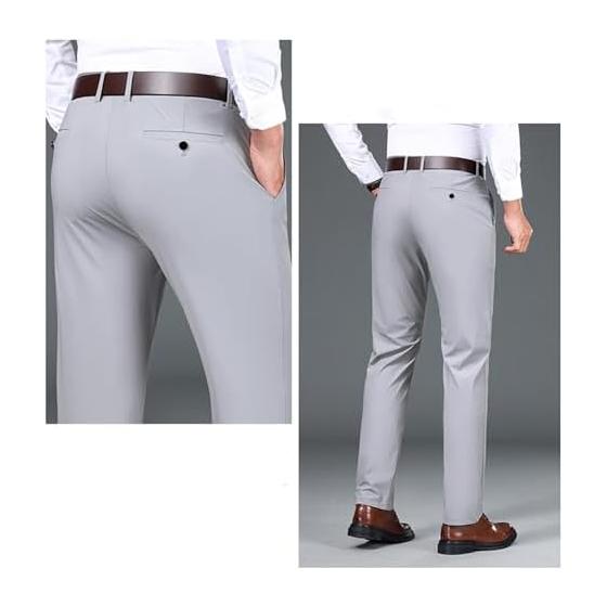 [Cloudstop] Cooling Pants, Men's Slacks, Ice Silk Pants, Stretch, Cool To the Touch, Thin, Cool, Large Size, Summer, Spring, Autumn