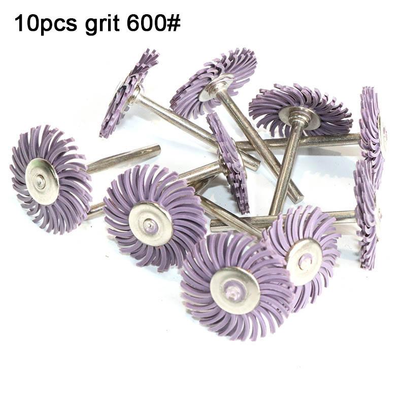 10pc 1Inch Radial Bristle Disc Kit Abrasive Brush 1/8" 3mm Shank two layer Detail Polishing Wheel for Rotary Tool Accessories