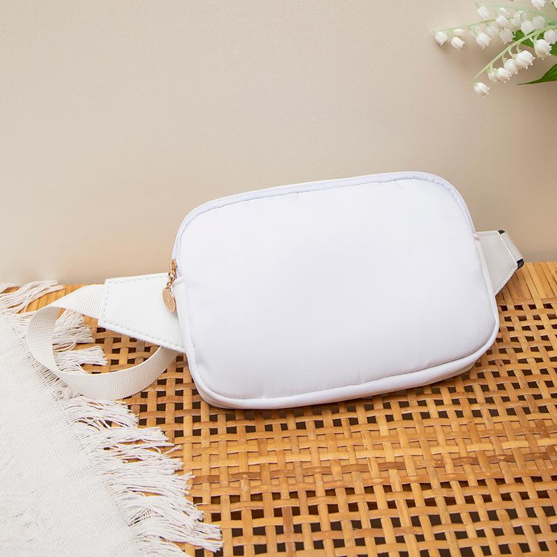 

Women s bag, new trendy fanny pack, casual outdoor sports running, breast bag, crossbody waist satchel, one piece. белый