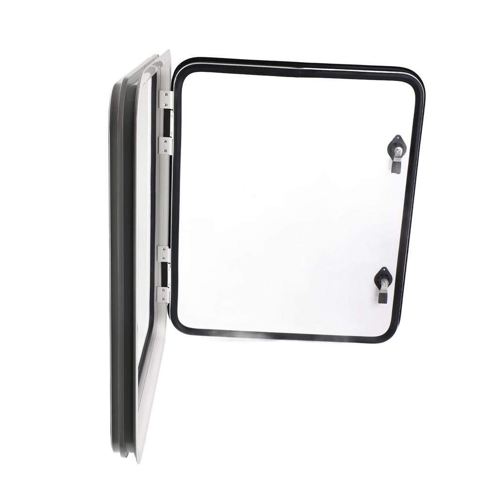 RV Baggage Door Heavy Duty Square Rounded Corners Storage Baggage Hatch Door with Flat Lock and Keys