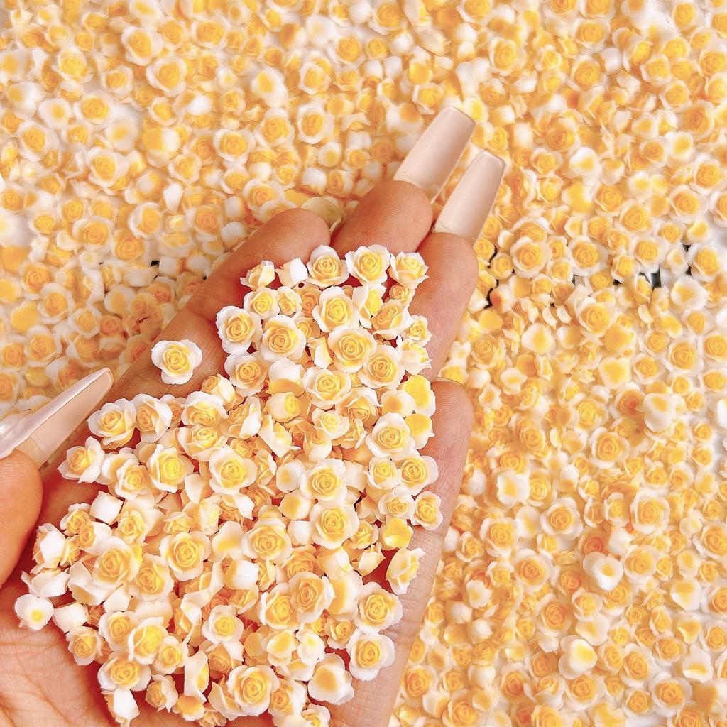 Summer Vitality Bud Rose Nail Art Accessories Ins Soda Orange Flower Wearable Nail Material Kit Resin Decorations