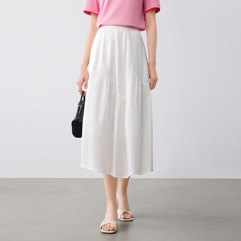 Elva' Island Women's Pleated A-line Mid-length Skirt