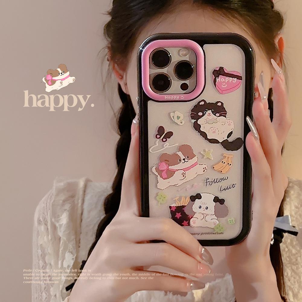 

Черный Розовый Граффити Щенок Браслет 16 Подходит для 14ProMax Чехол для телефона Apple 15 IPhone 13 Милый Крутой 12 Магнитная Адсорбция 12pro max(6.7)