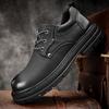 Men's Handmade Rubber Sole Non-slip Waterproof Casual Leather Shoes Men's Shoes Genuine Leather Casual Outdoor Work Shoes