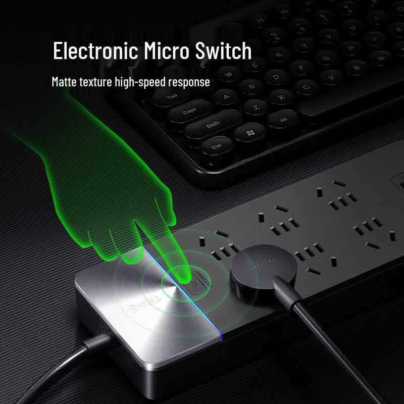 BULL GN-H406U 6-Outlet Power Strip with 2 USB Ports, Anti-Surge Protection CN plug (adapter included)