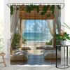 Elegante Cortina de Ducha Impermeable con Vista a Playa Tropical – Perfecta Para Traer una Atmósfera Relajante Inspirada en el Paraíso
