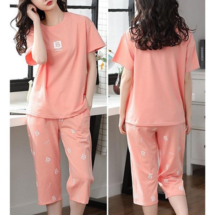 Women's Cute Cartoon Print Pajamas Set 2PCS Plus Size Sleepwear Short Sleeve Shorts Fashion Casual Home Comfort Femme