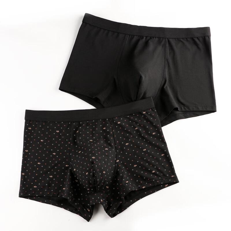 Xiaohushi Men's Skin-Friendly Cotton Print Boxer Briefs 2-Pack