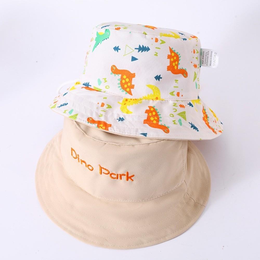 Cotton Sun Shade Hat Cute Bear Dinosaur Fisherman Cap New Panama Cap Children Wear 48cm-A