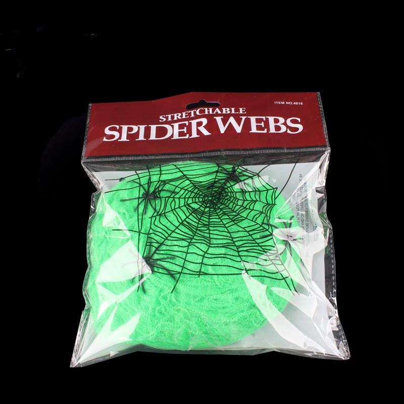 1-5PCS Halloween Decoration Spider Web Artificial Spider Web Stretchy Cobweb With Spider Horror Gothic Haunted House Home Decor