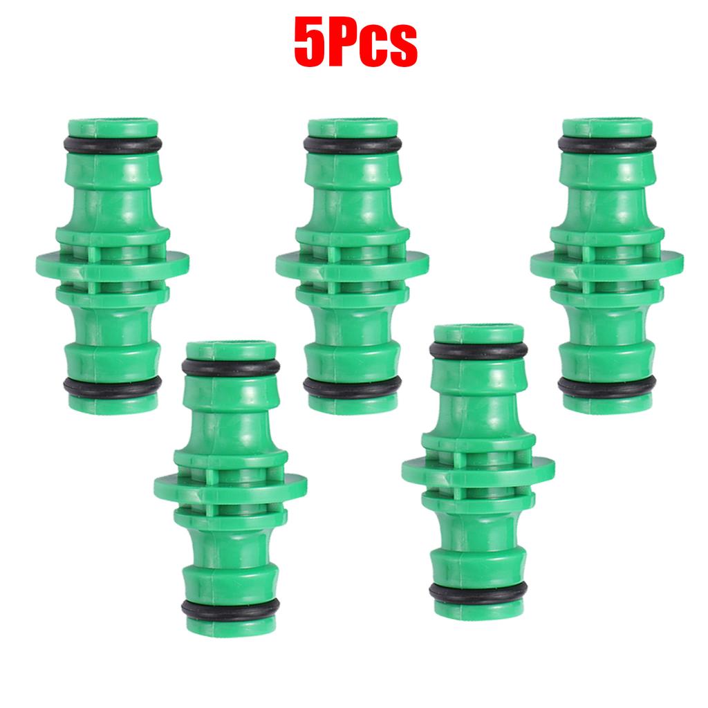 5Pcs Double Plug Hose Connector Extender for Garden Pipe Connecting Fast Release Quick Joint Irrigation Watering System Fitting