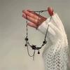 Punk Style Red Zircon Gun Black Tassel Necklace for Women - Trendy Cool Clavicle Chain