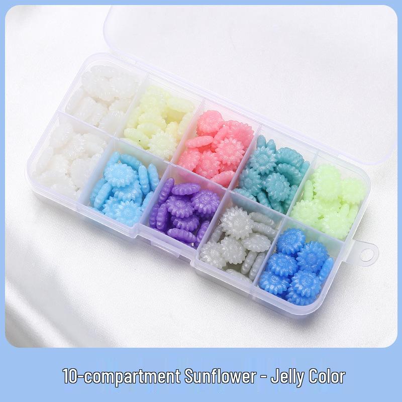 Sunflower Sealing Wax Granules In Transparent Box - Grid-Style Set with 10/15/24 Colors for Stamps