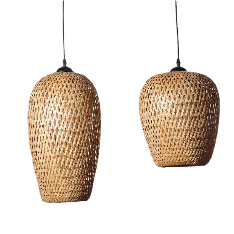 Bamboo Woven Pendant Light: Creative Pastoral Art for Study, Bedroom, Hallway, or Balcony