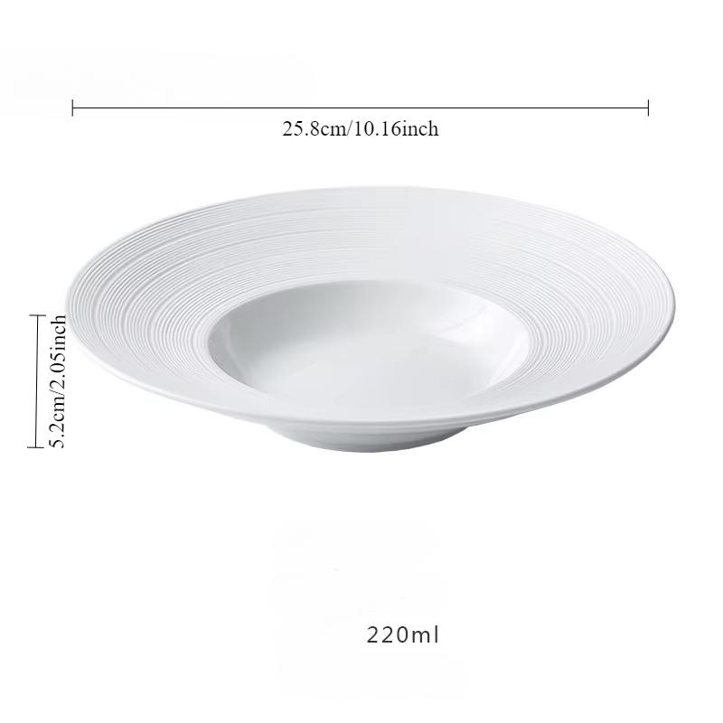 10 Zoll Japanische Keramikplatte Weiß Westlicher Stil Steak Salatplatte Zuhause Dessert Hotel Restaurant Geschirr Teller