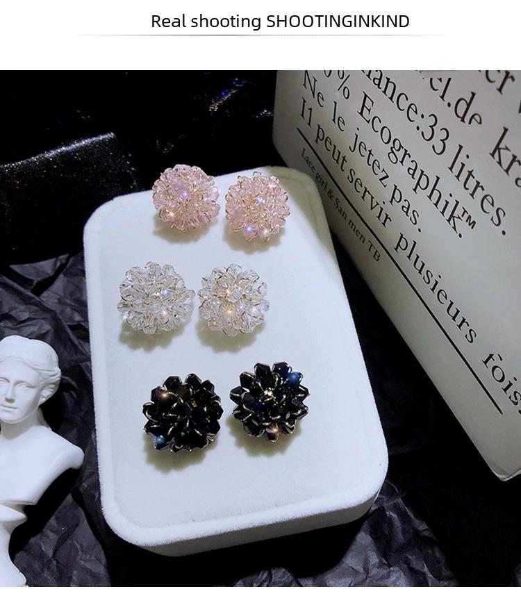 Cercei cu flori din argint coreean S925 la modă 2020 cu cristale - Accesoriu de modă versatil