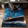 Titanic Polyester Tapijt, Zacht Binnentapijt voor Kantoorstoel, Woonkamer, Computerbureau - Decoratief Huiswerkplek Tapijt Ontwerp