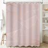 Modern Geometric Shower Curtain With Rustic Pink Light Gray Stripes Decorative Bathtub Liner For Bathroom Made In China (Length: