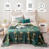 Boho Throw Blanket for Bed, 100% Cotton Ultra Soft Quilt Blanket Bird Floral Printed Large Bed Blankets,All Season Rustic Throw for Sofa Couch Chair