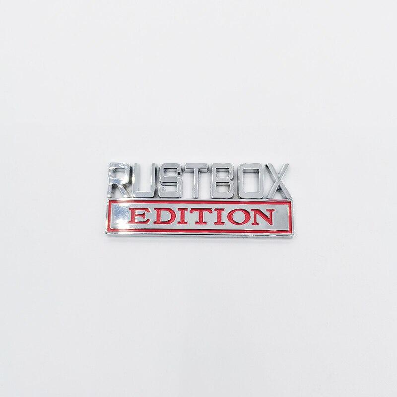 1Pc 3D Metal Rustbox Edition Logo Car Side Fender Rear Trunk Emblem Badge Sticker Decal