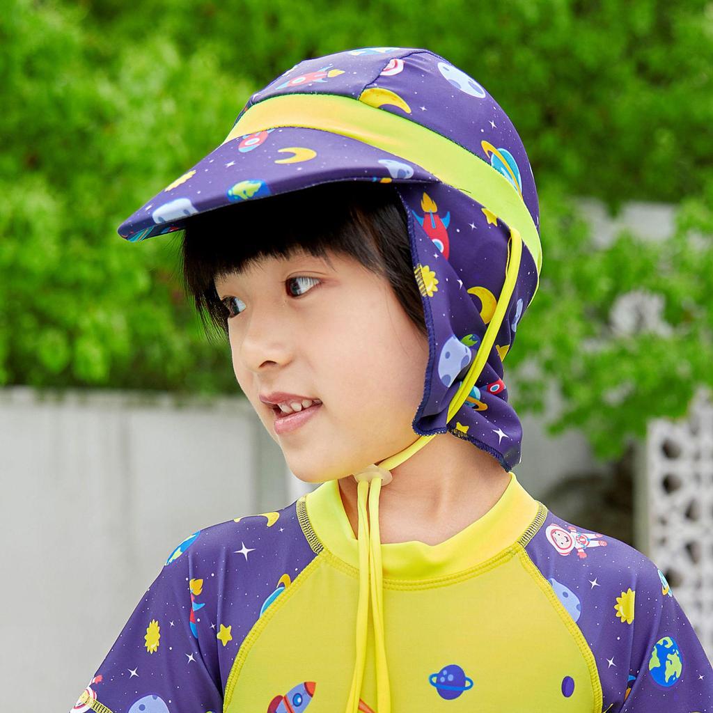 Yilang Badeanzug-Set: Japanischer Teufel Sonnenhut, Badekappe, Umhang mit Nackenschutz, Strandhut