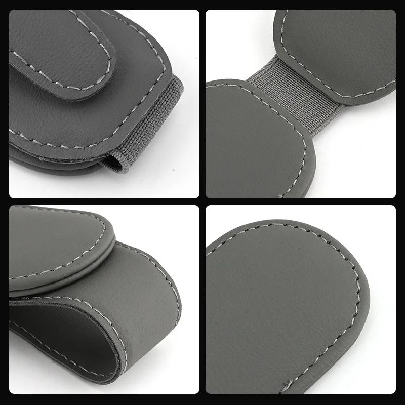 Car Sunglasses Holder Sun Visor Eyeglass Sunglasses Clip Cowhide Glasses Case Mount Ticket Card Clip Car Interior Accessories