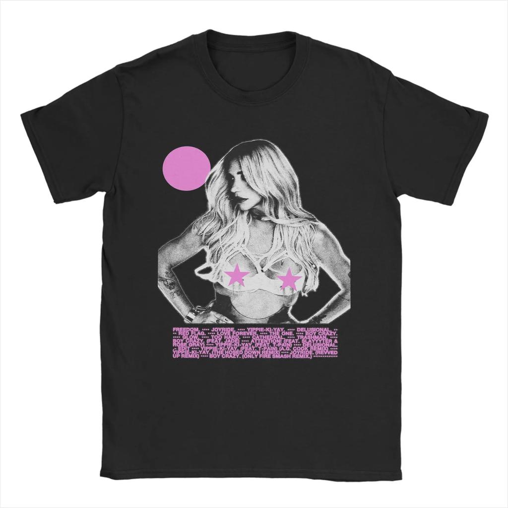 Singer Kesha T-Shirt Beach Cotton T-Shirts for Man Women Trending Tee Shirt Short Sleeved Y2K Fun Tops