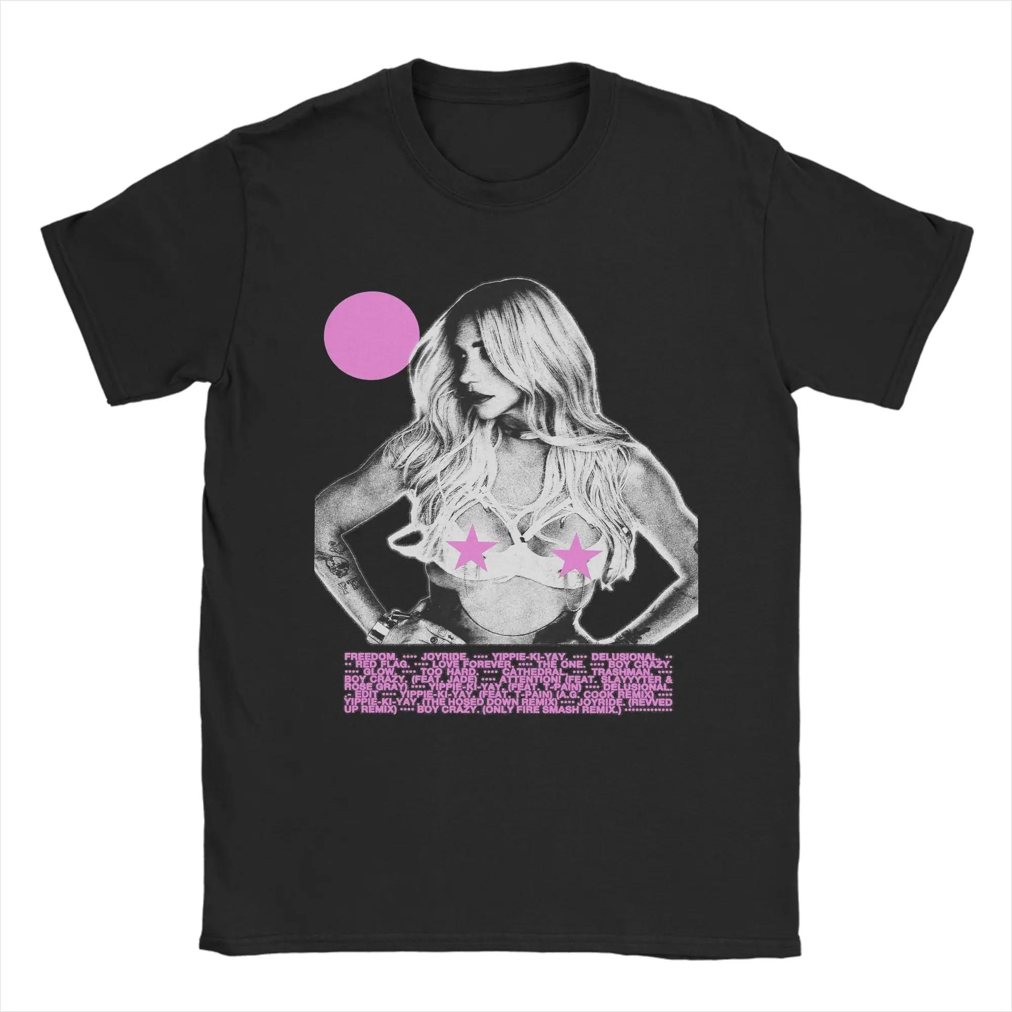 

Singer Kesha T-Shirt Beach Cotton T-Shirts for Man Women Trending Tee Shirt Short Sleeved Y2K Fun Tops S