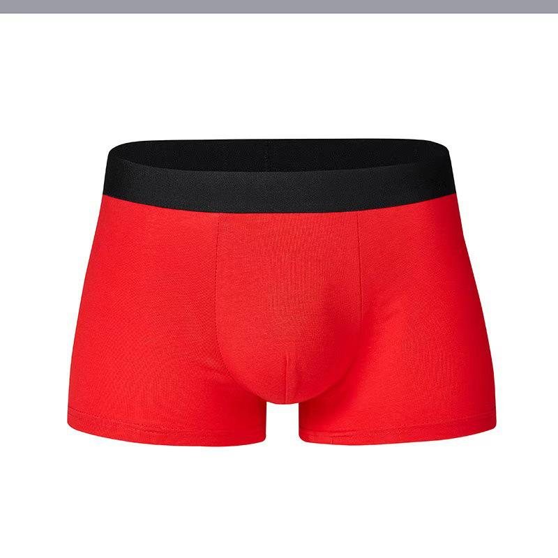 Customized Antibacterial Men's Loose Fit Mid-Rise Seamless Boxer Briefs, Plus Size, Solid Color