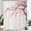 1pc Pink Plum Blossom Flower Print Waterproof Shower Partition Privacy Hanging Curtain with Hooks Multiple Size Machine Washable