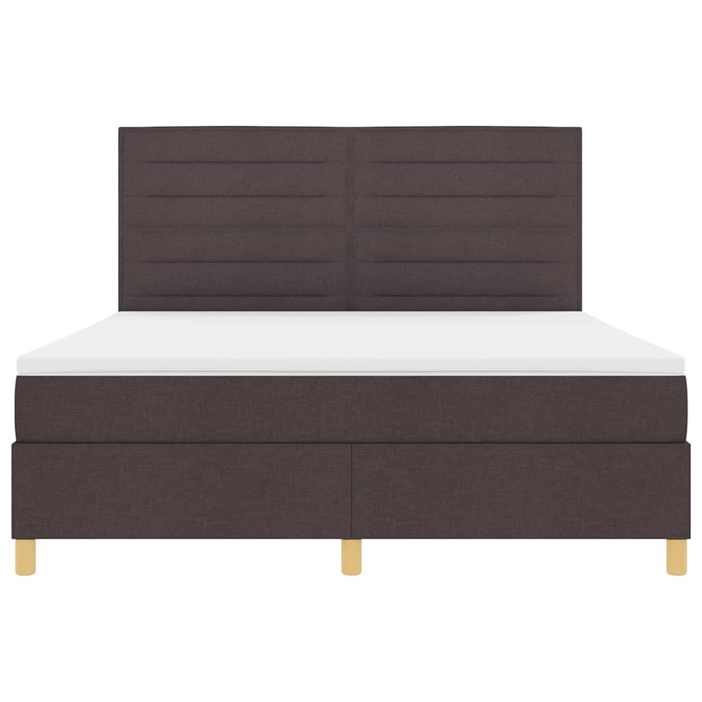 Box Spring Bed with Mattress Dark Brown 180 x 200 cm Fabric